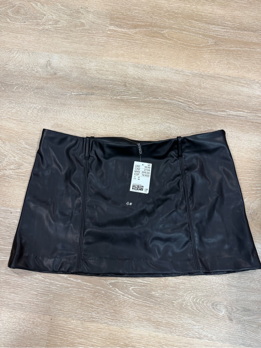 Faux Leather Black Mini Skirt - Women NWT